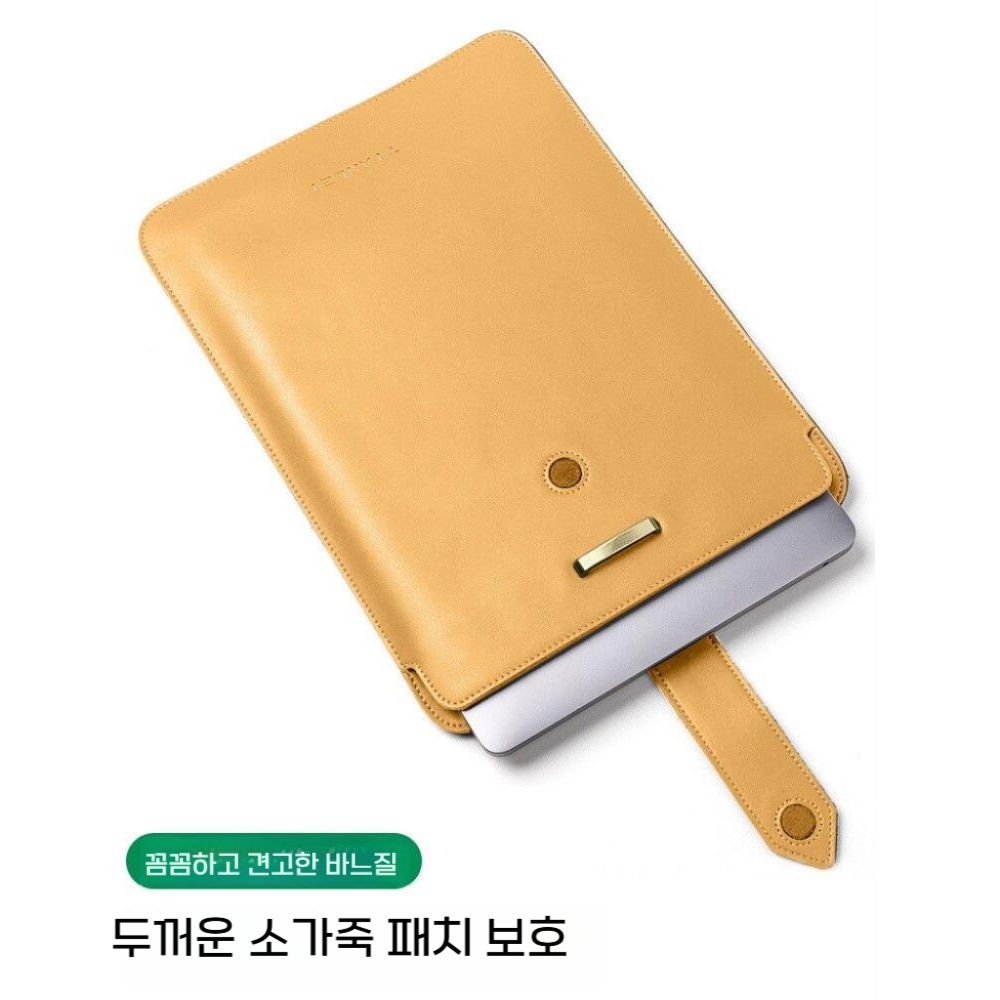 서피스 랩탑8 수납 가방 버클 가죽 파우치 14인치 노트북 보관 가방 - 상세 이미지 5