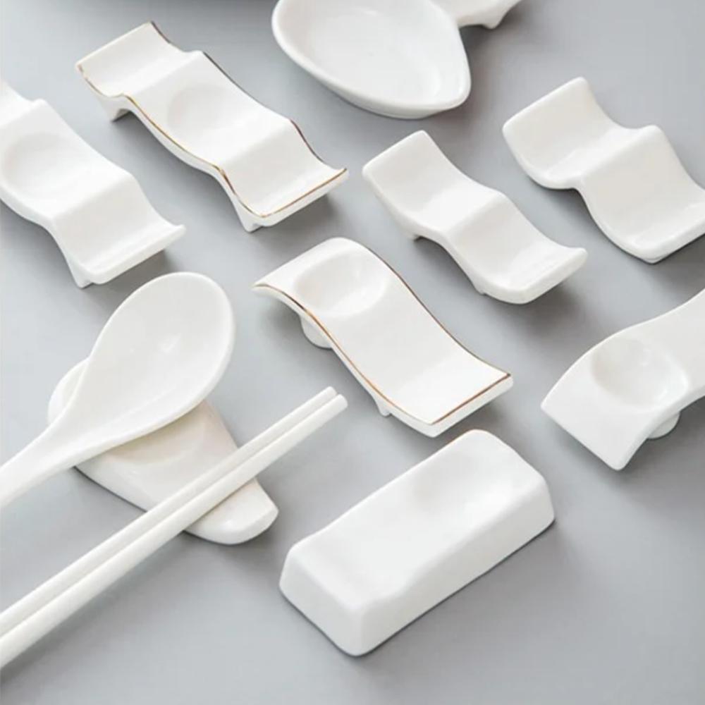 3p 수저받침대 도자기 수저받침 숟가락 젓가락받침대 - 상품 이미지