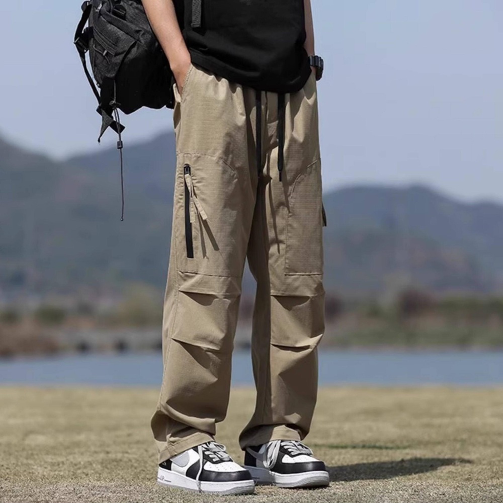남성 여름 바지 건빵 아이스 등산 카고 팬츠 캐주얼 밀리터리 그린 S - 상품 이미지