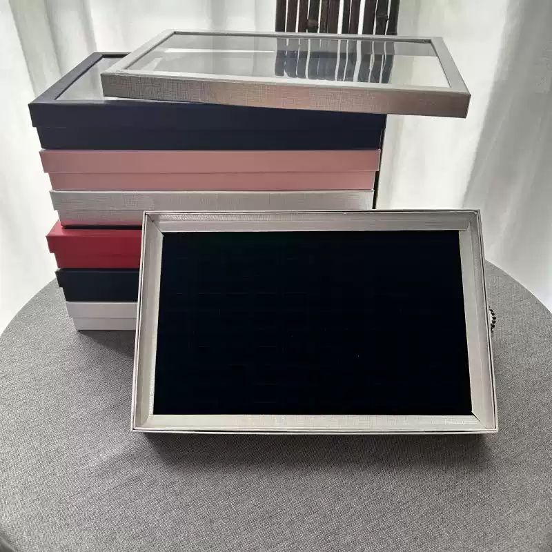 귀걸이 목걸이 반지 악세사리 정리함 대용량 투명 보관함 DIY 수납케이스 블랙 테두리 블랙 베이스 100 슬롯 - 상세 이미지 4
