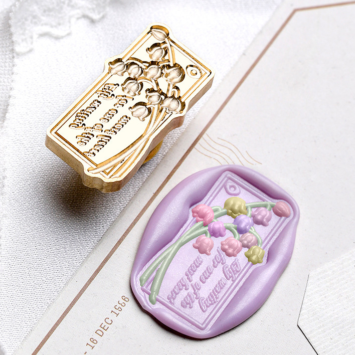 실링왁스 인장 스탬프 나뭇잎 꽃잎 식물도감 테마 은방울 도감, (1.7cm x 3.2cm) - 상품 이미지