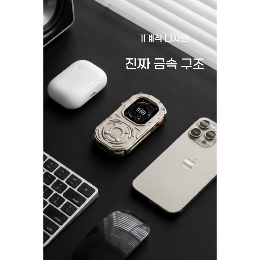 애플워치 울트라 3세대 티타늄 케이스 아연 합금 보호 메탈 커버 - 상세 이미지 5