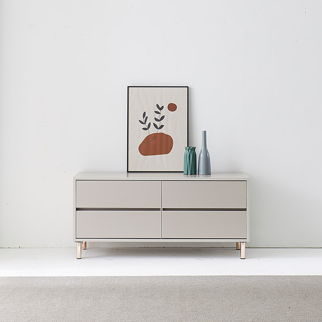 가구의서 모던G 서랍 거실장 1150x400x540mm, 연그레이 - 상품 이미지
