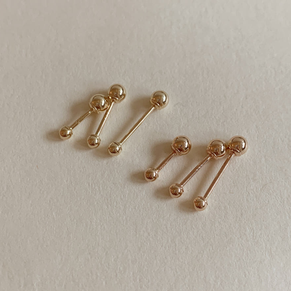 네이버 르앙 Leang 14k 미니 골드 볼 피어싱 2mm 3mm