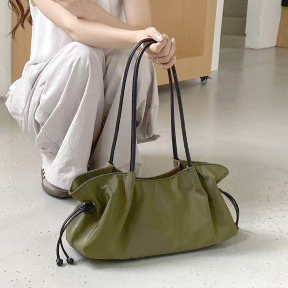 가로긴 듀얼 스트링 빅숄더백 심플 라지 큰 데일리 숄더백 가방 - 상품 이미지
