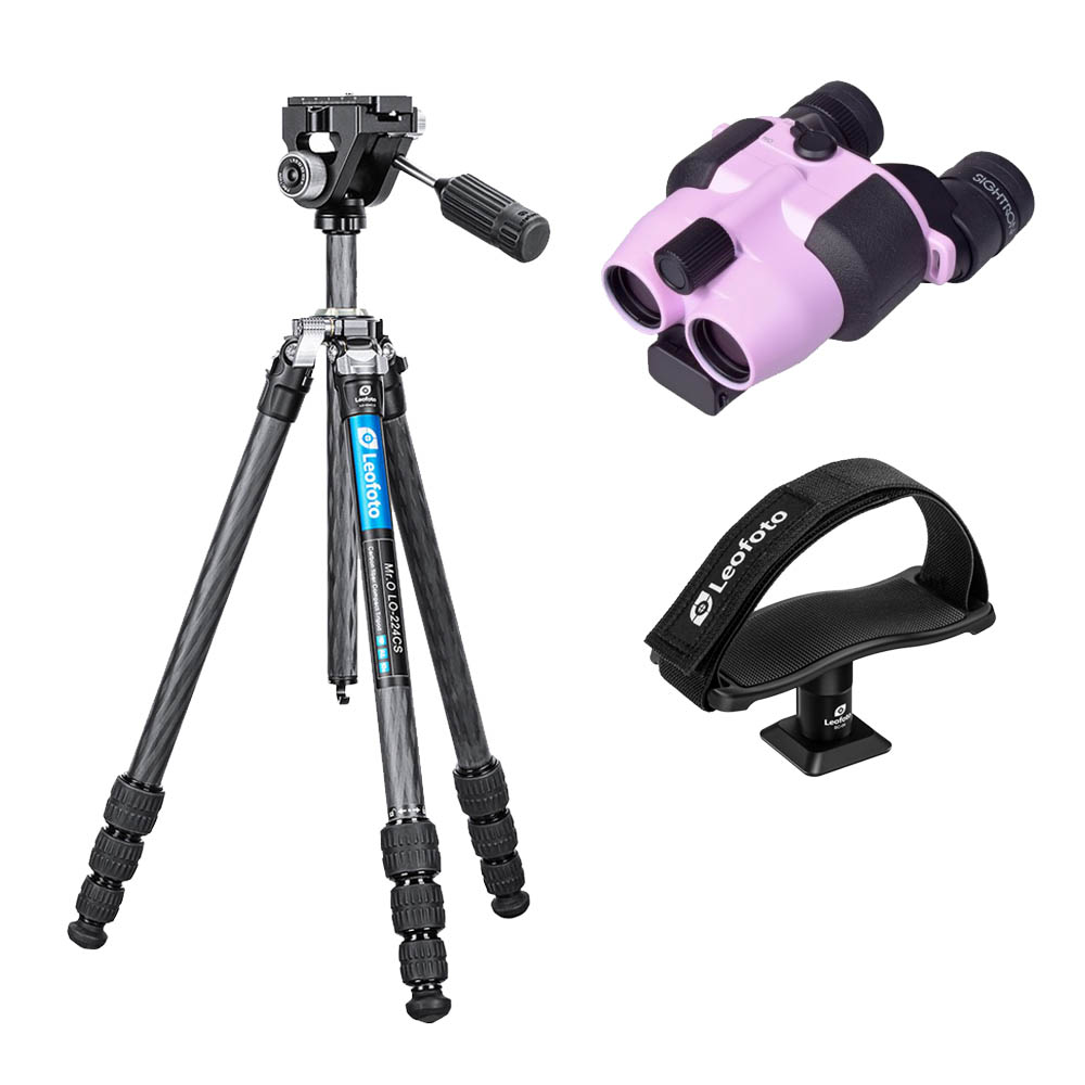 레오포토 LO-224CS + 사이트론 12X21mm 핑크 BC-04 쌍안경 어댑터 삼각대키트 - 상품 이미지
