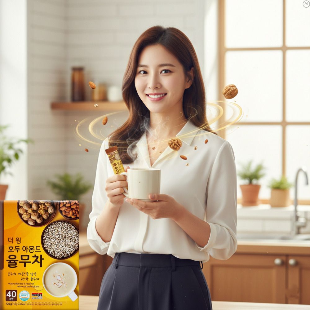 다이어트 호두아몬드율무차 맛있는 임산부 곡물라떼 율무차스틱 가루 - 상품 이미지