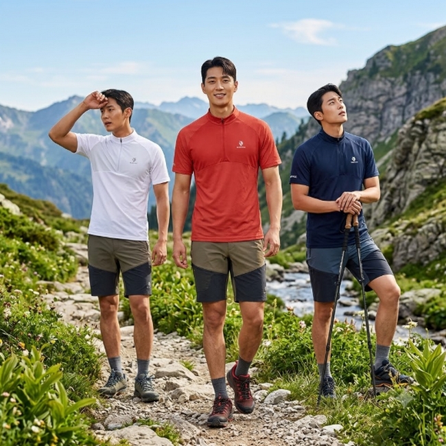 블랙야크 남성 여름 통풍성 반집업 메쉬 냉감 등산 반팔 티셔츠 - 상세 이미지 5