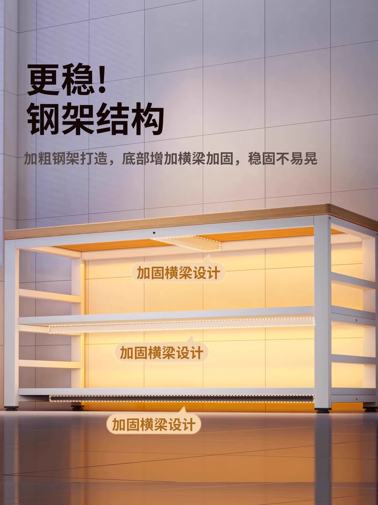 주방 보조 조리대 냄비 수납 사이드 선반 작업대 3단 100x40x80 - 상세 이미지 4