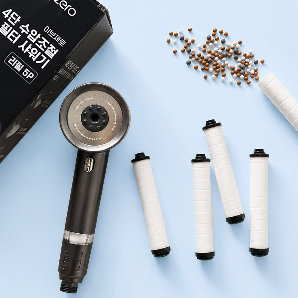 이브제로 이브제로 미네랄 향균 필터 샤워기 헤드 온오프 4단 수압조절 - 최저가 35,900원