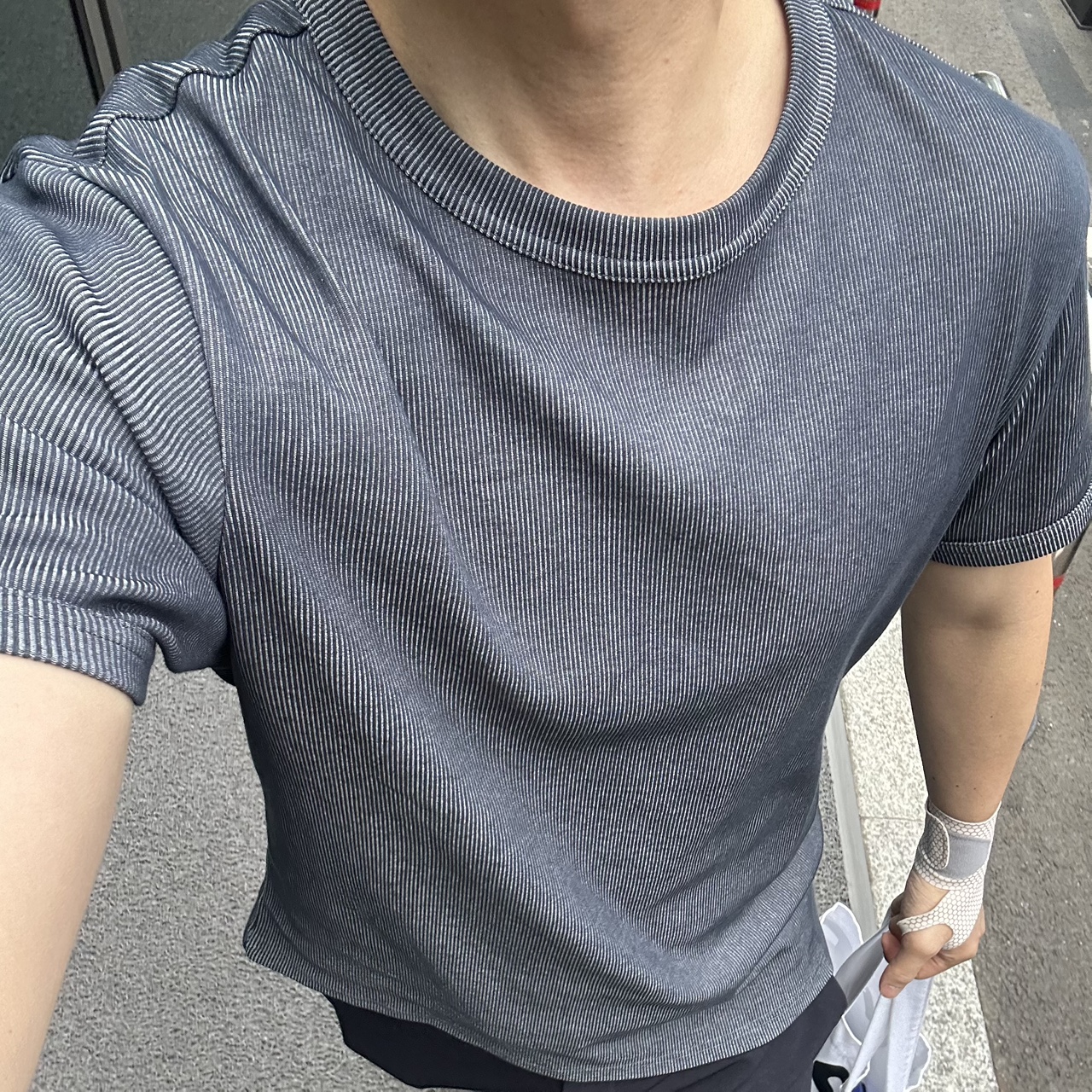 헤비웨이트 아메카지 골지 반팔 두꺼운 반팔티 - 상세 이미지 2