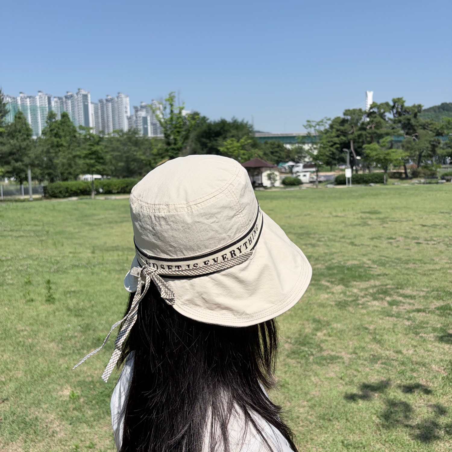 여성 골프 모자 여름 리본 버킷햇 벙거지모자 썬캡 햇빛가리개 - 상세 이미지 5