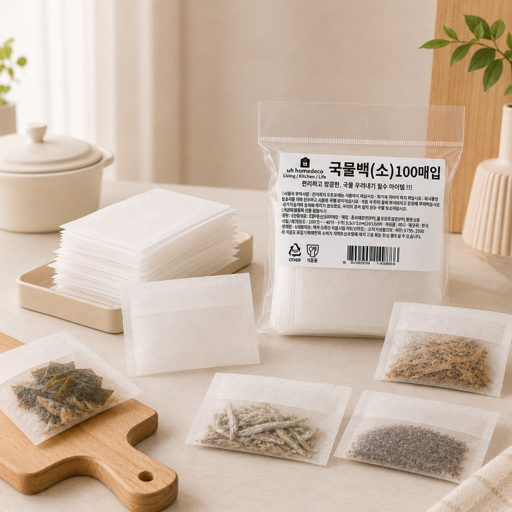 잎차 차거름망 육수망 티망 다시백 곡물 티백주머니 소 100매 - 상품 이미지