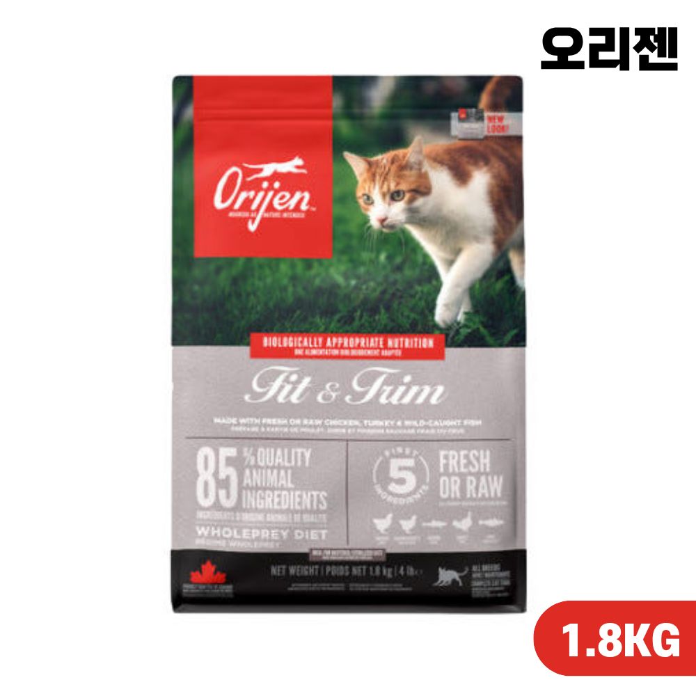 [+N포인트 2천] 오리젠 캣 고양이사료 피트앤트림, 1.8kg, 1개 - 상품 이미지