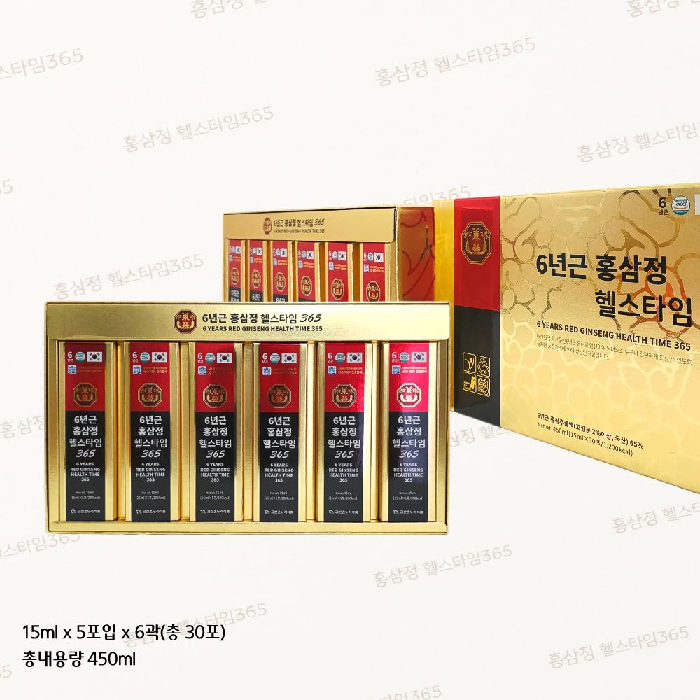 [선물세트] 6년근 고려홍삼정 헬스타임365 진세노사이드 홍삼스틱 15ml, 30포, 1개 - 상세 이미지 5