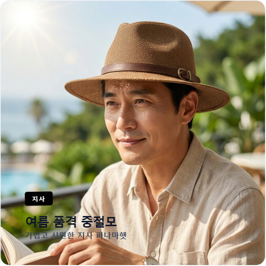 라네이처 남성중절모 여름페도라 지사 남자파나마햇 중년 자외선차단 신사 사이즈조절 - 상품 이미지