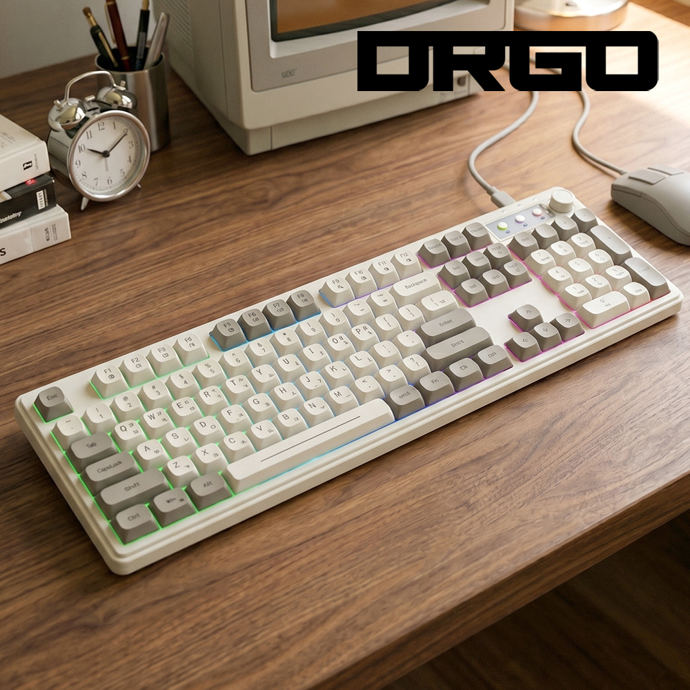 디알고 레트로 RGB 저소음 멤브레인 오피스 유선 키보드 RK1RGB - 상품 이미지