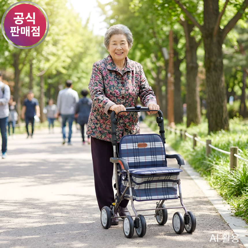 노인보행보조기 어르신 워커보행기 할머니 유모차 어른 워커기 실버카 걸음보조 F-218 블루 상품 이미지