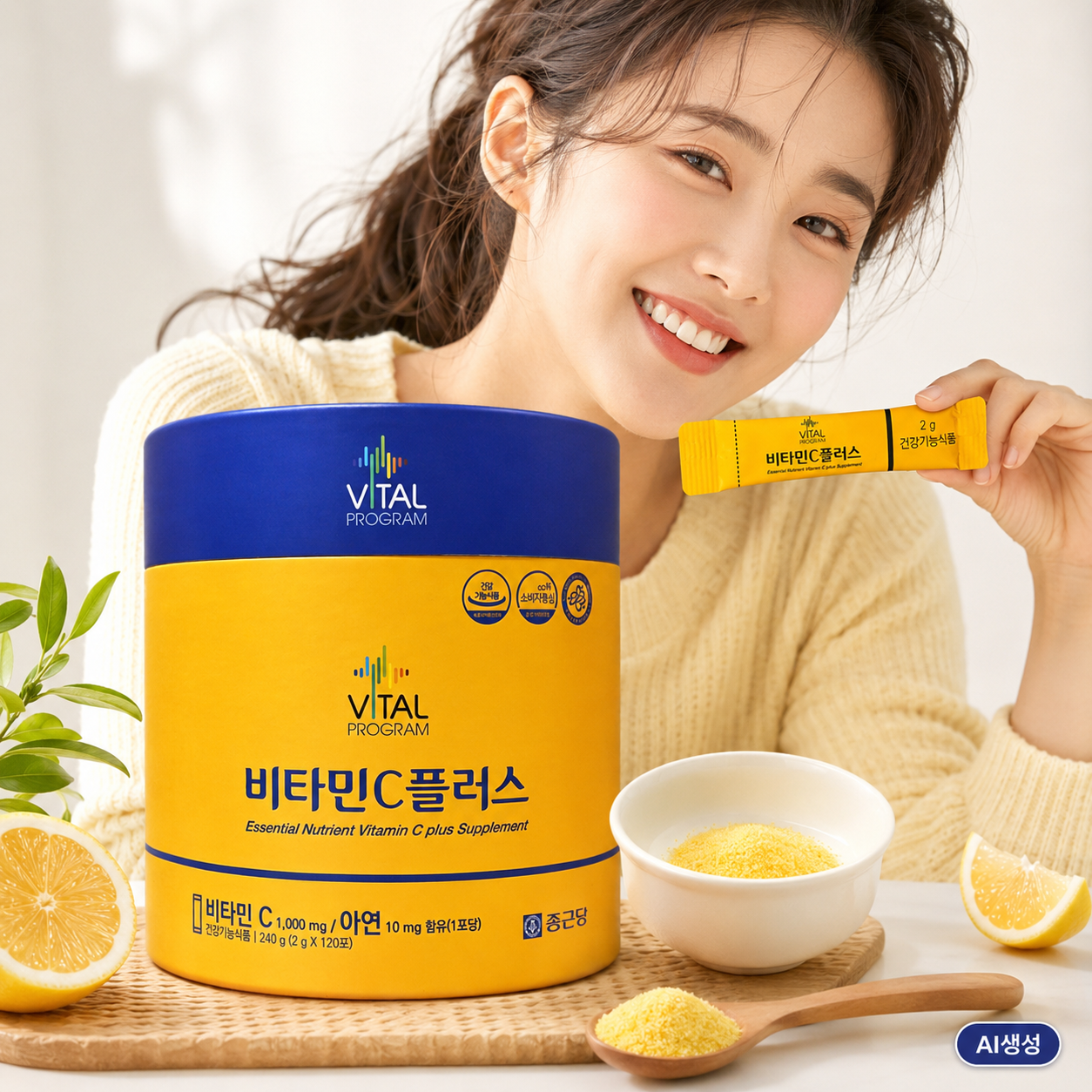 바이탈 프로그램 플러스 비타민c 가루 1000 종근당 비타민C 아스코르브산 선물용 - 상품 이미지