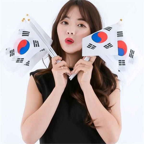 일체형 태극기 응원용 수기 태극기 휴대용 깃대 소형 - 상품 이미지