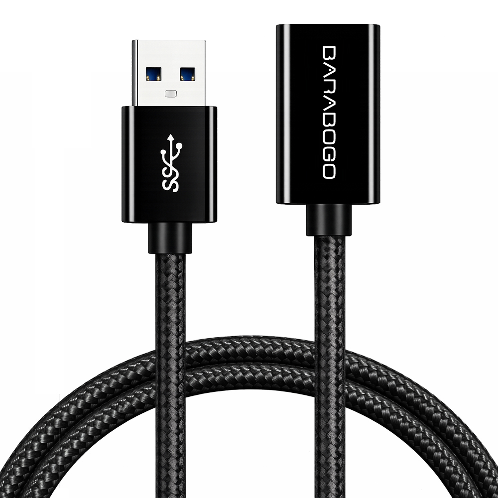 바라보고 USB 3.0 연장 케이블 A타입 고속 데이터 연장선 블랙, 1개, 2m - 상세 이미지 3