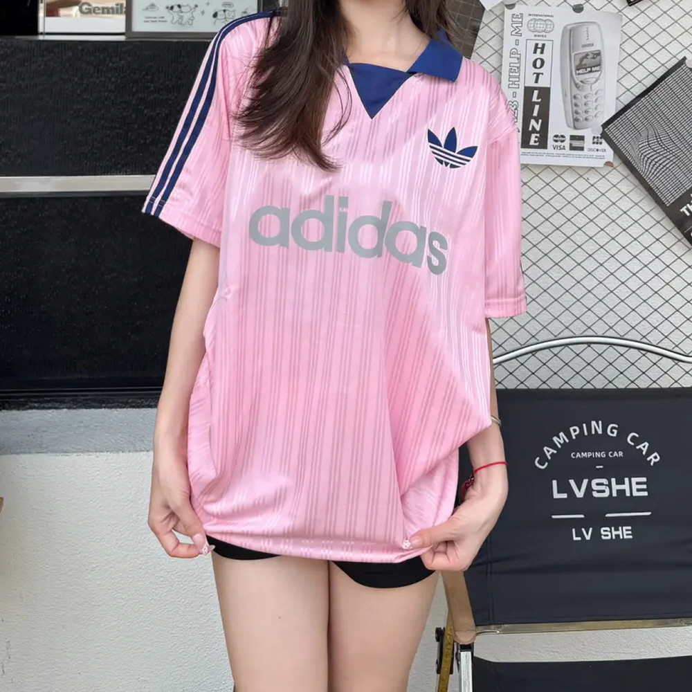 아디다스 칼라드 골리 탑 카라 반팔 티셔츠 핑크 JX8982 - 상세 이미지 5