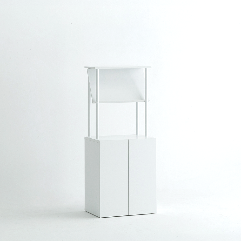 모노 매거진랙수납장 다용도수납장 600mm, 2단, 화이트 - 상품 이미지