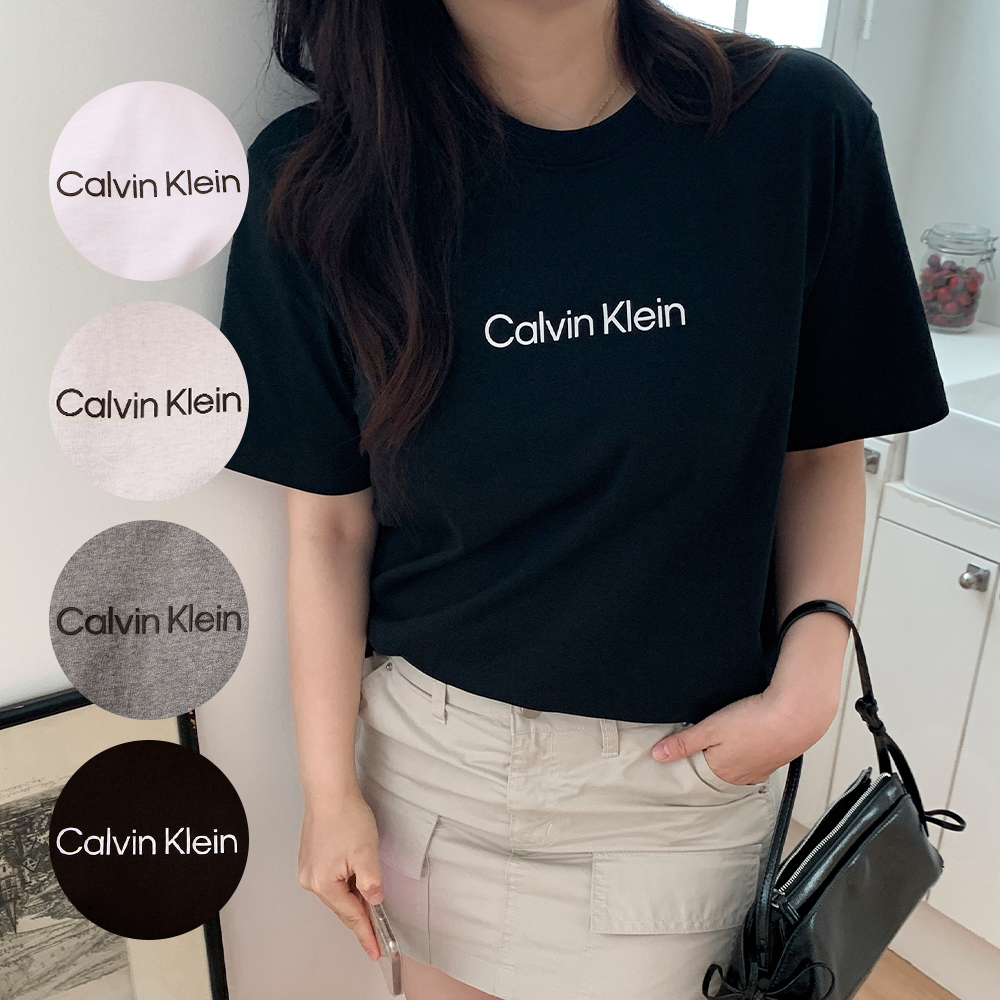 캘빈클라인 여성 반팔 티셔츠 CK반팔 로고 - 상품 이미지