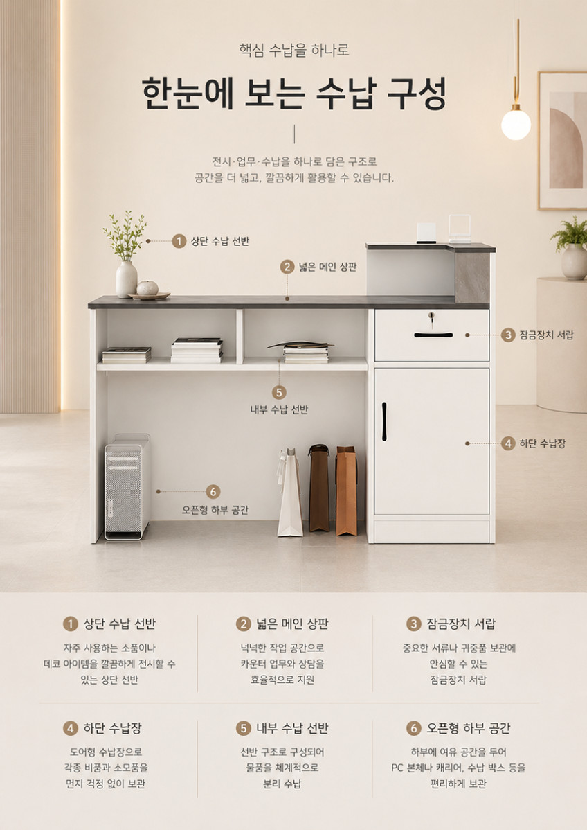 매장 카운터 미용실 식당 계산대 업소용 테이블 데스크 판매처 상세 정보 이미지 3