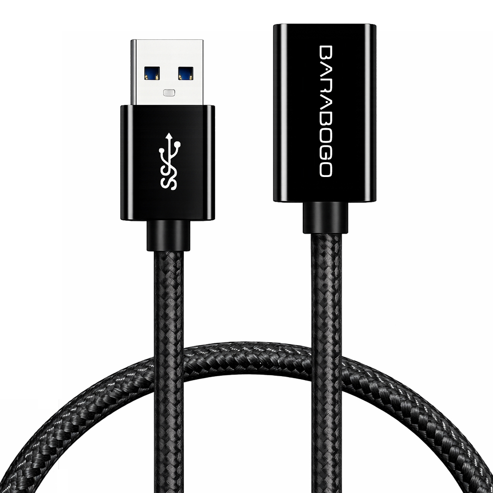 바라보고 USB 3.0 연장 케이블 A타입 고속 데이터 연장선 블랙, 1개, 2m - 상세 이미지 2