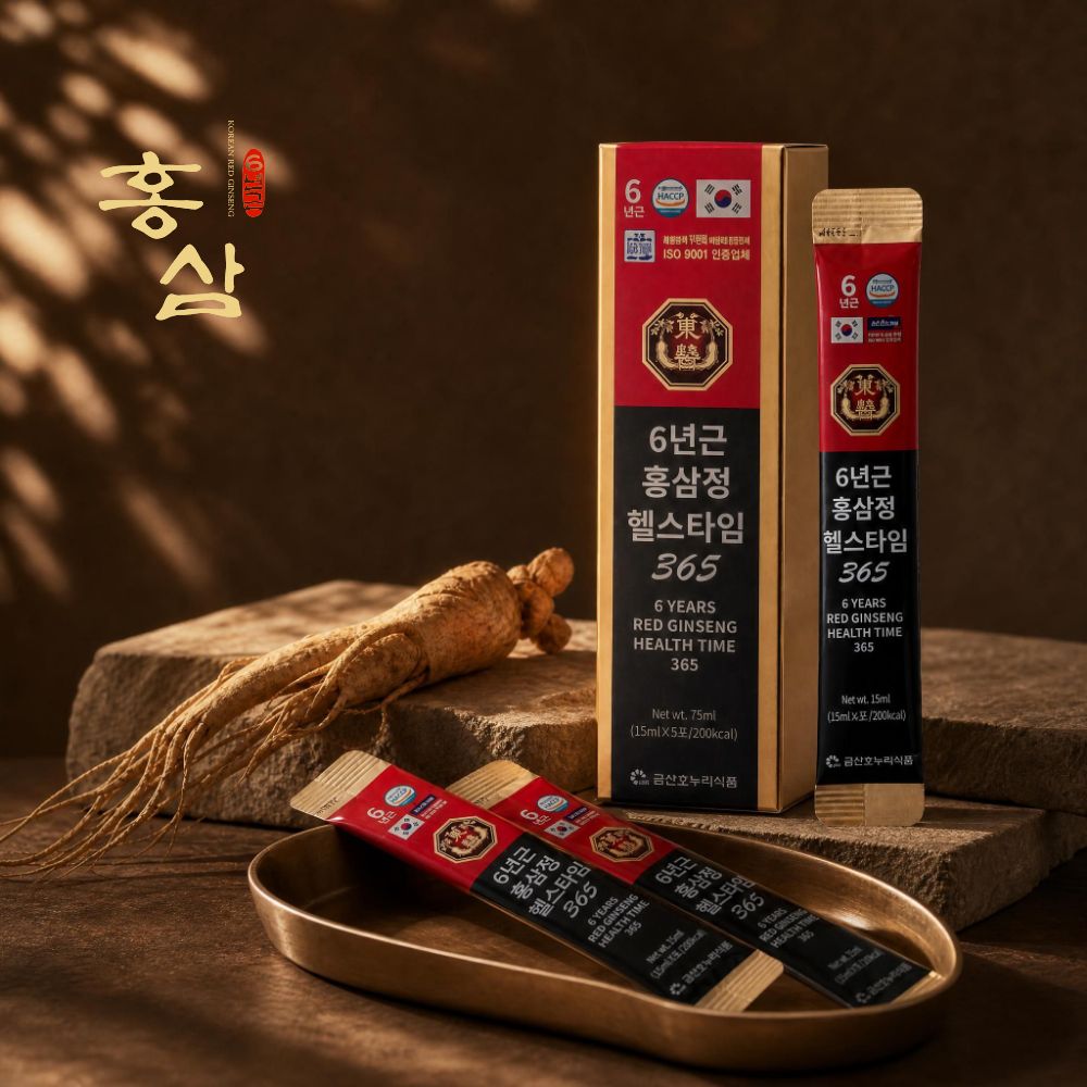 [선물세트] 6년근 고려홍삼정 헬스타임365 진세노사이드 홍삼스틱 15ml, 30포, 1개 - 상품 이미지