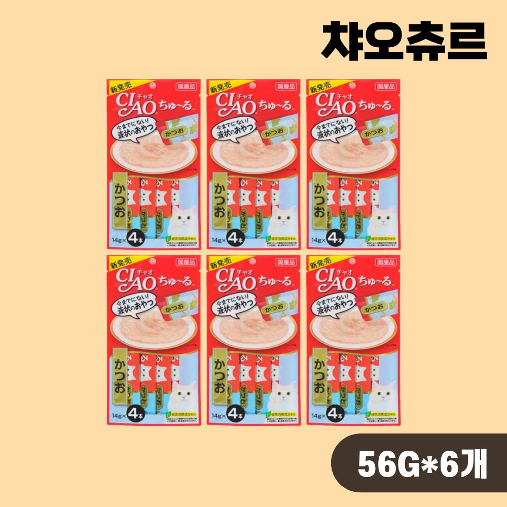 [빠른출고] 이나바 챠오츄르 스틱 고양이간식 가다랑어 SC-72, 56g, 6개 - 상품 이미지
