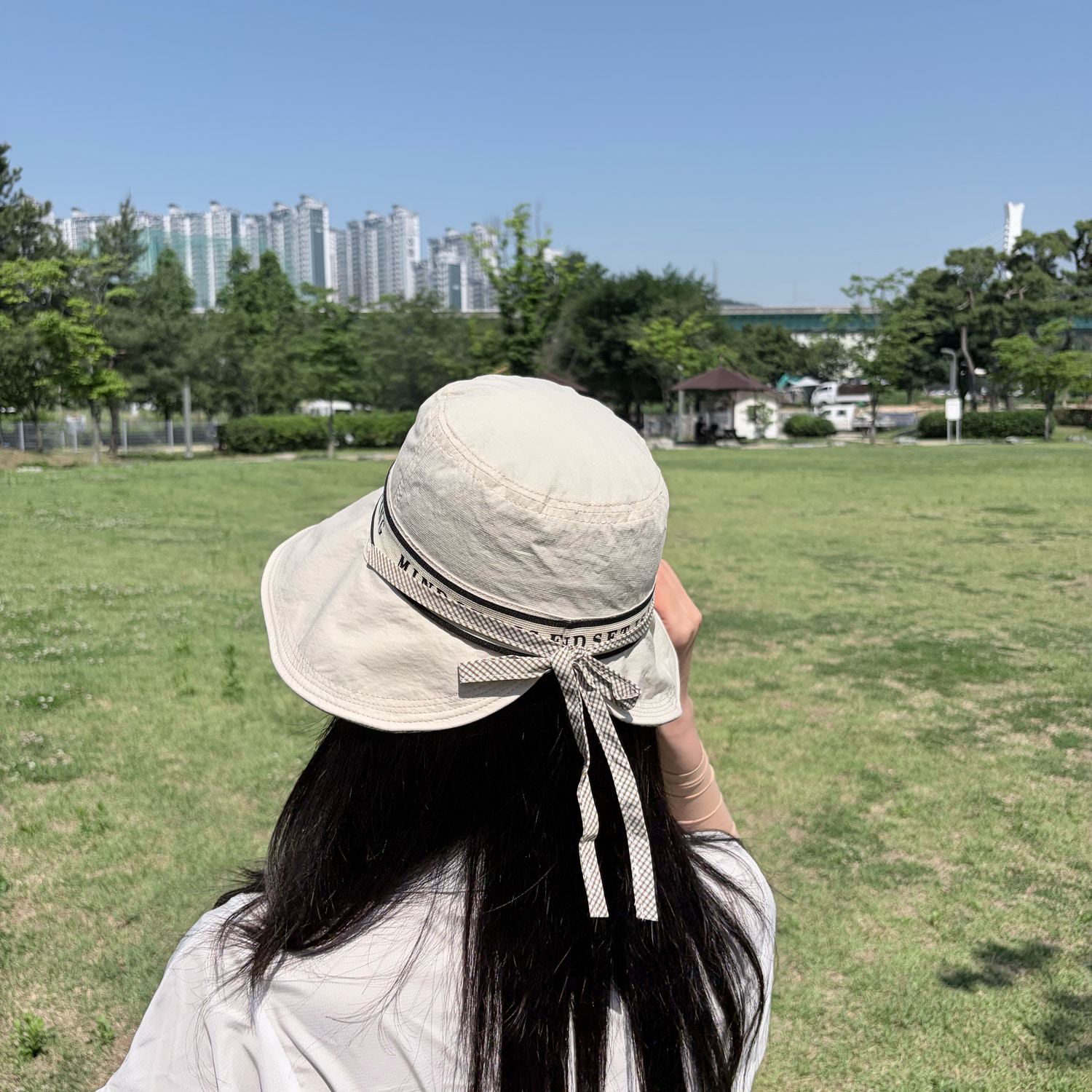 여성 골프 모자 여름 리본 버킷햇 벙거지모자 썬캡 햇빛가리개 이미지 8