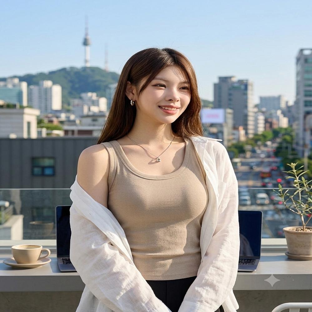 편안한 여름 민소매 캡나시 브라탑 브라캡 골지나시 런닝 브라렛 이미지 6