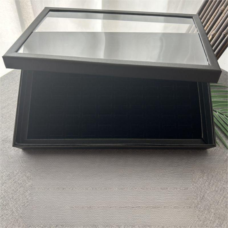 귀걸이 목걸이 반지 악세사리 정리함 대용량 투명 보관함 DIY 수납케이스 블랙 테두리 블랙 베이스 100 슬롯 - 상세 이미지 2