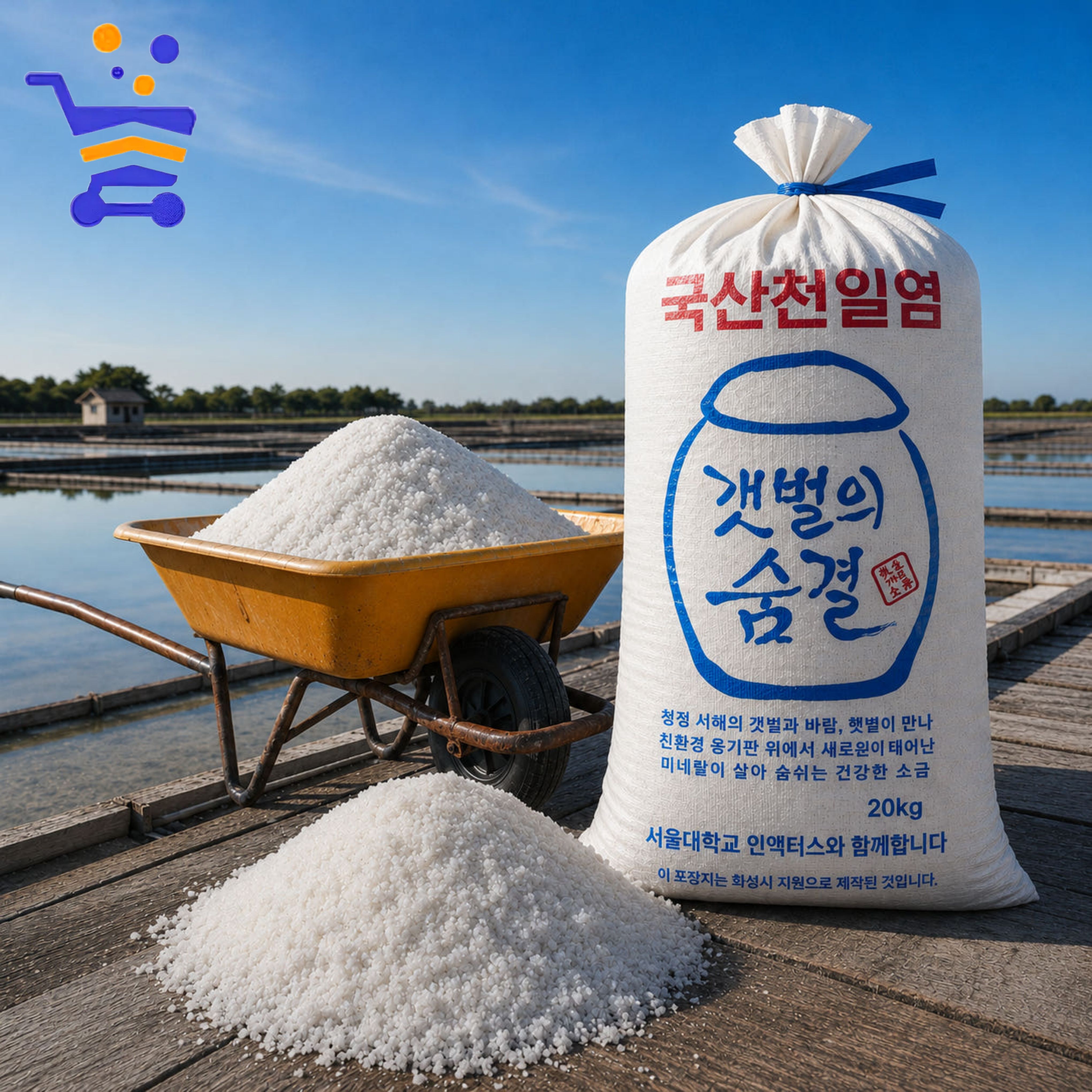 2026년산 서해 서신면 갯벌의 숨결 국내산 천일염 20kg - 상품 이미지
