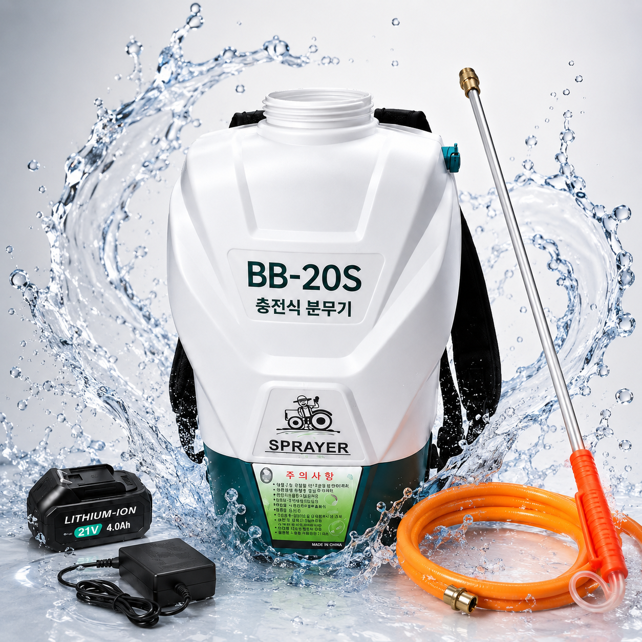 팜앤툴스 BB-20S 20L 21V 충전식 농약분무기 살포기 마끼다호환 배터리 장대노즐포함 이미지 7