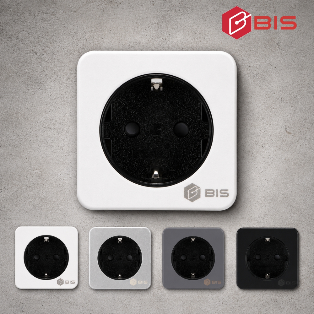 BIS 빌트인콘센트 가구 주방 식탁 상판 욕실장 매립 사각 1구 콘센트 BIS-W401 - 상품 이미지