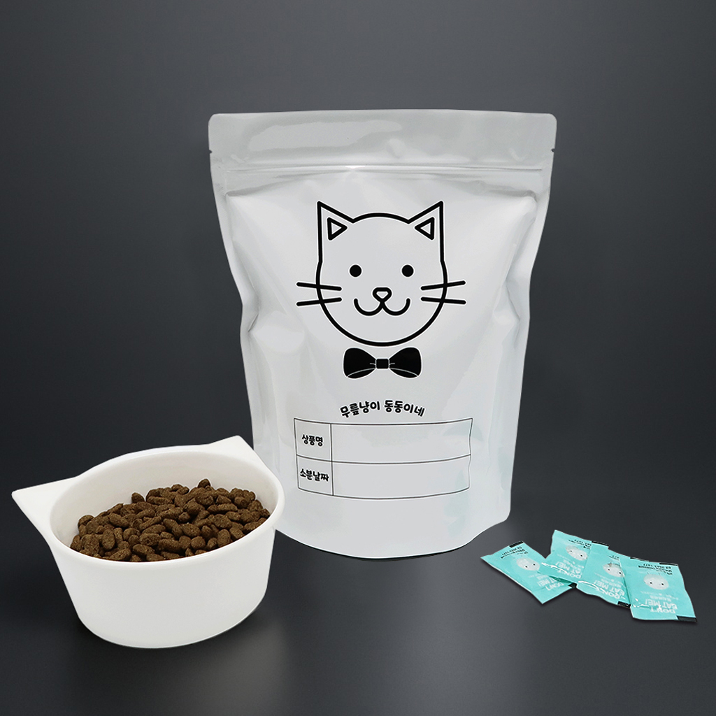 강아지 고양이 사료소분봉투 습기제거제 세트 은박 지퍼백 스탠드 500g, 100매, 1개 - 상세 이미지 2