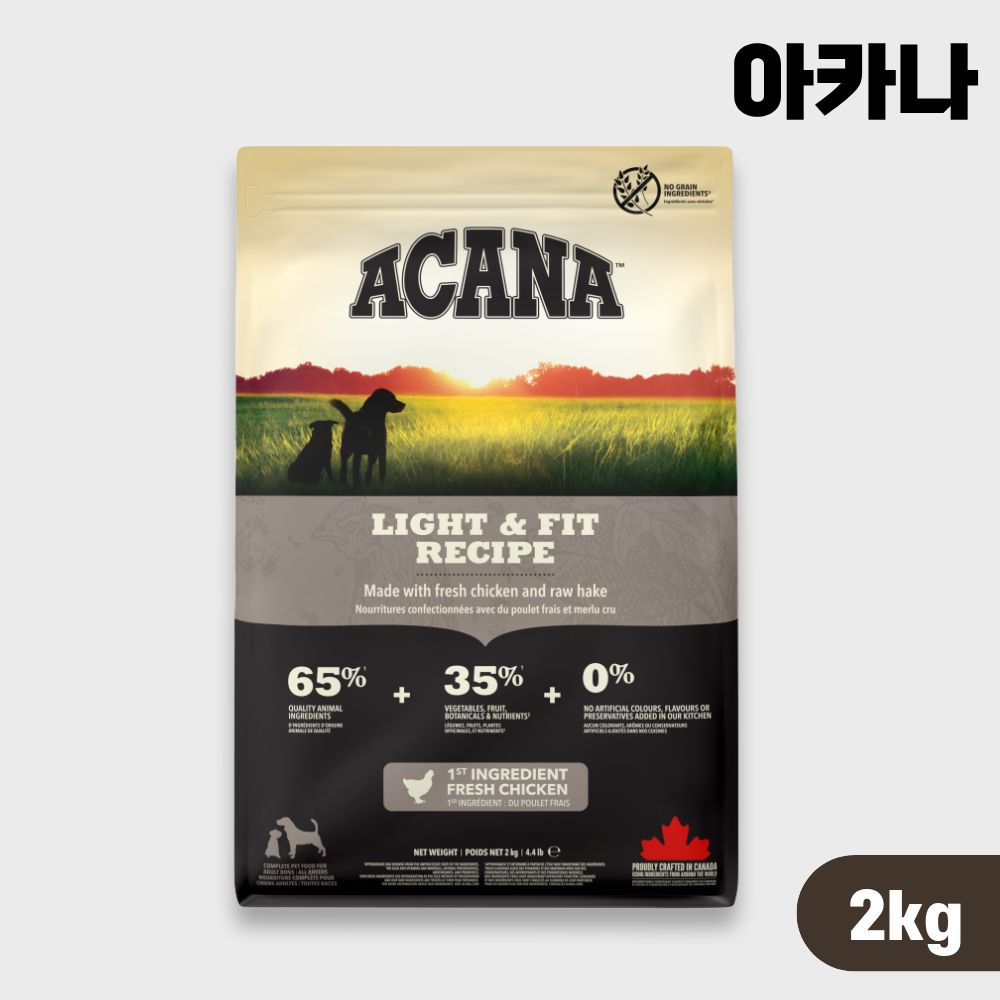 [+N포인트] 아카나 독 강아지사료 개사료 라이트앤피트, 2kg, 1개 - 상품 이미지