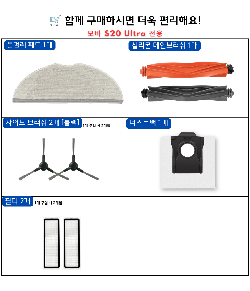 [호환] 모바 S20 Ultra 소모품 먼지봉투 더스트백 10EA - 상세 이미지 2