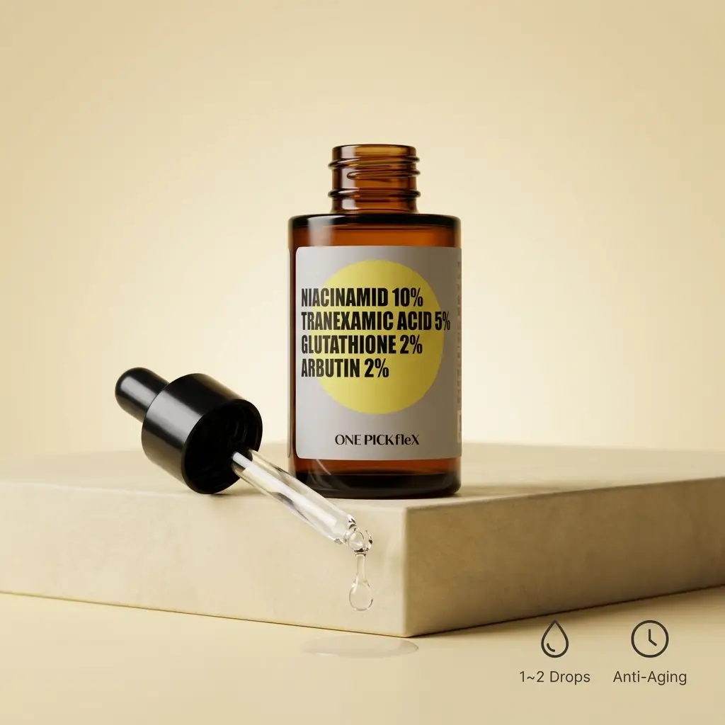 톤업올인원 원액 30ml 원픽플렉스 나이아신아마이드 트라넥사믹애씨드 글루타치온 알부틴 미백 - 상세 이미지 3
