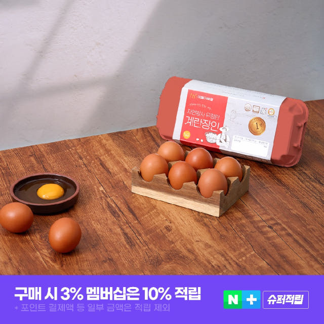 애월아빠들 무항생제 1번 제주 자연방사 유정란 계란장인 10구 2팩