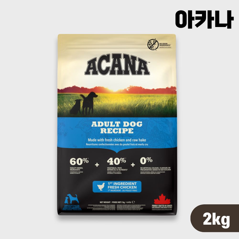 [+N포인트] 아카나 독 강아지사료 개사료 어덜트, 2kg, 1개 - 상품 이미지
