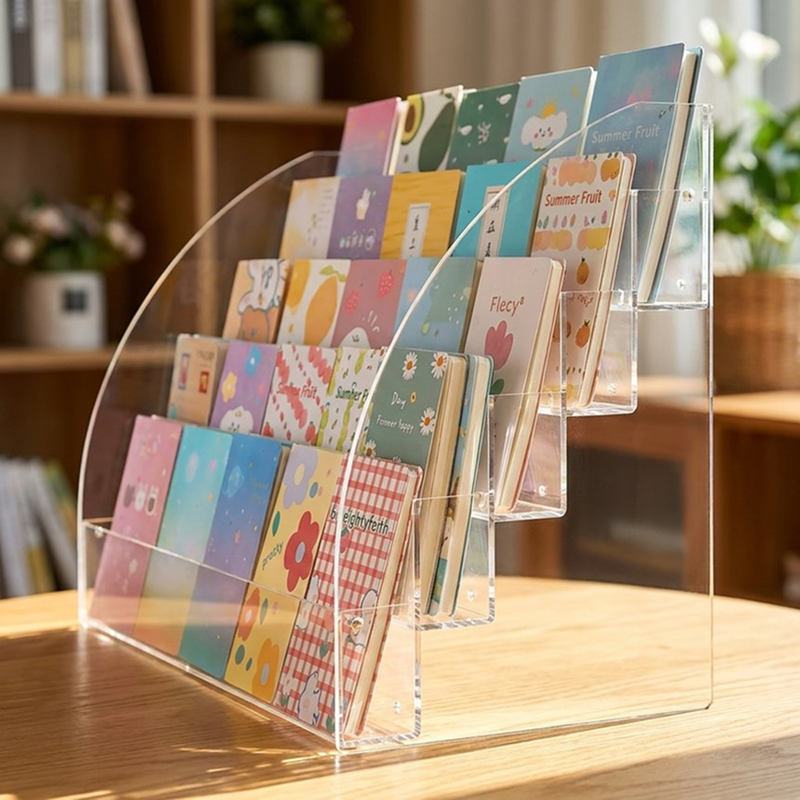 스티커 진열대 문구 아크릴 전시대 엽서 거치대 60cm 3단 - 상세 이미지 4