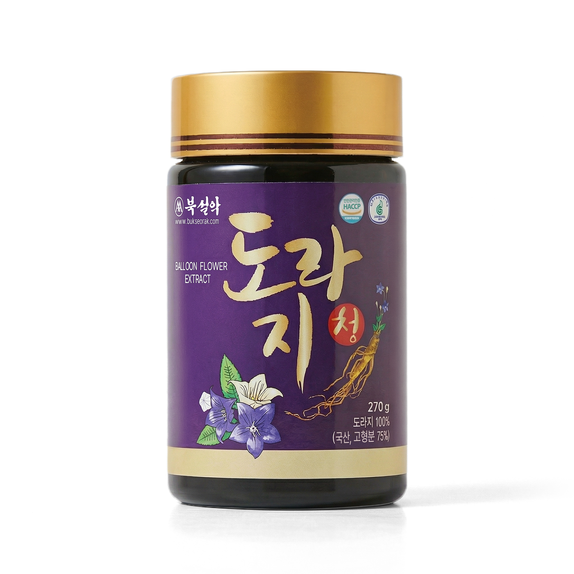 [북설악] 국내산 무설탕 3년근 약도라지를 고농축한 도라지청 270g, 1개 - 상품 이미지