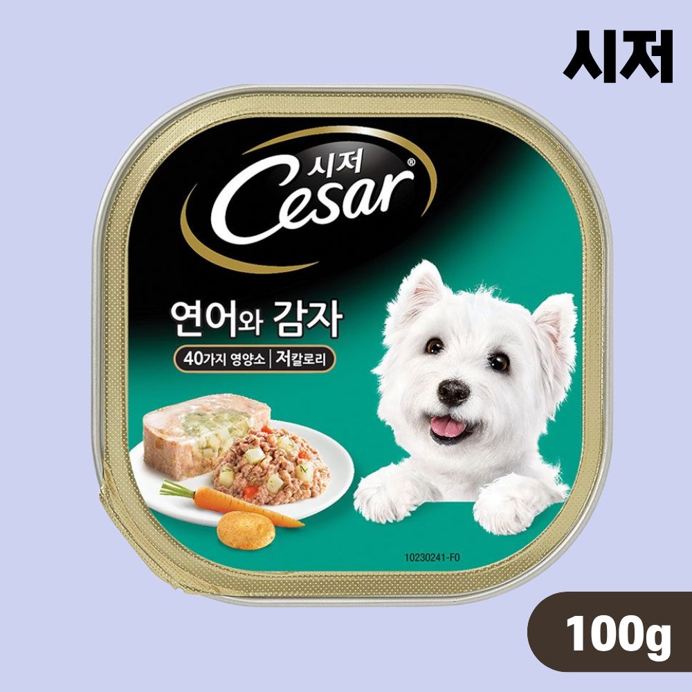 강아지 시저캔 습식 주식캔 통조림 연어 감자, 100g, 1개 - 상품 이미지