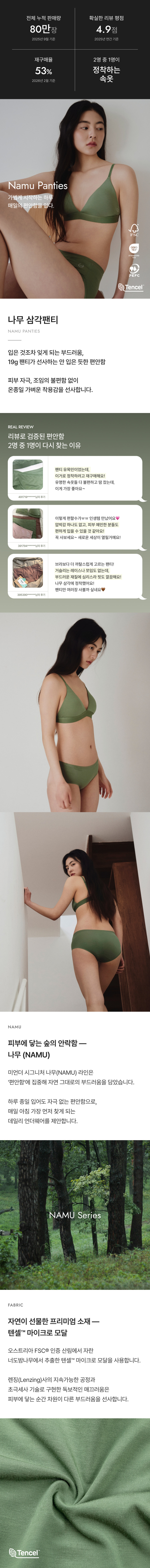 미언더 나무팬티 친환경 임산부 여성 모달 삼각 팬티 세트 판매처 상세 정보 이미지 2