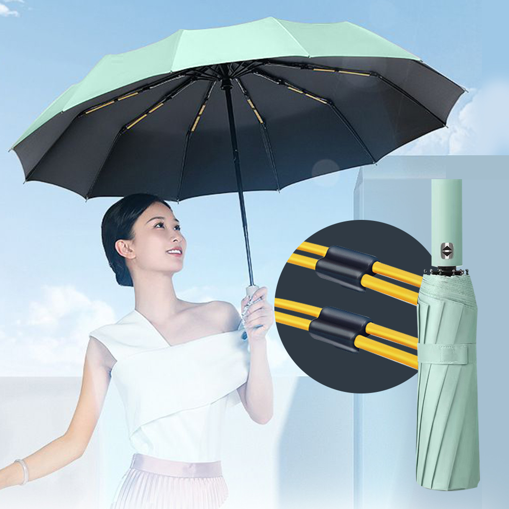 튼튼한 3단 자동 우산 카본살대 미니 사이즈 양산 경량 우양산 민트 - 상품 이미지
