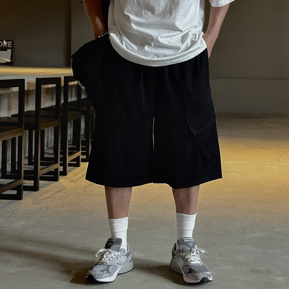 1+1 남자버뮤다팬츠 건빵바지 카고반바지 이미지 7